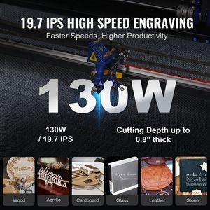 Macchina per Incisione/Taglio Laser CO2 130W, 35 X 55 Pollici, 19.7 IPS, Assistenza Aria Bidirezionale, Compatibile con LightBurn Corel - Product Image 3