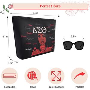 Borse per Cosmetici DST Stile 3-Nero, Regalo per Confraternite Greche, Accessori per Sorelle e Amiche - Product Image 4
