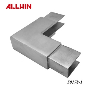 Modern Design Stainless Steel 180 Degree Slot Tube Glass Glazing Top Rail Cap Inline Connectors <b>for</b> Hotels - Product Image 3
