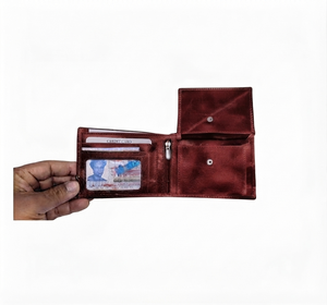 Cartera Corta de Cuero Genuino de Oveja y Cabra Personalizada BSGI para Hombre, a la Moda, Abierta, Impermeable, con Bordado, para Uso Personal, con Diseño de Estrella - Product Image 1