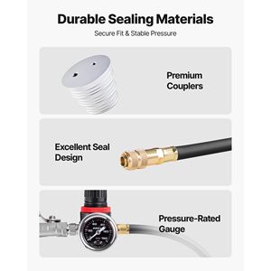 Kit Tester Perdite Turbo Compatibile con Tubi da 3, 3.5, 4 Pollici, Manometro Valvola 0-150 PSI, Adattatore Manometro 0-60 PSI per Sistema Turbo Camion - Product Image 5