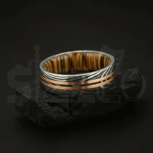 Hot Selling Handmade Copper Damascus Steel <b>Ring</b> for <b>Men</b> Women Wedding Band Fashion Party <b>Ring</b> Custom Latest Design OEM Supplier - Product Image 5