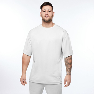 OEM Custom Men's Baggy Style T-<b>Shirt</b> 10pcs Front Logo Quick Dry Breathable Made in Tri-Cot Mesh <b>Polyester</b> Knitted Fabric OEM - Product Image 3
