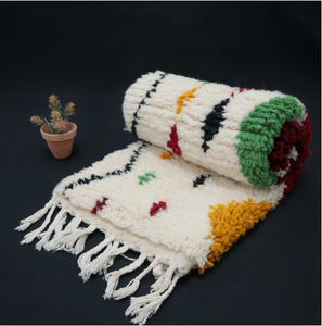 Tapis marocain moderne de luxe noué à la main en coton, taille personnalisable, rembourré, résistant aux taches, pour salon, hôtels, prière - Product Image 1