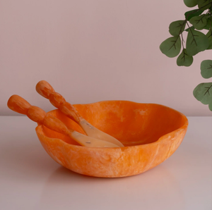 LMB Resin Salad Server Set Handmade Dishwasher Safe Eco Friendly <b>Mirror</b> Polish <b>Plastic</b> Handles Modern Serving Tools Home - Product Image 1