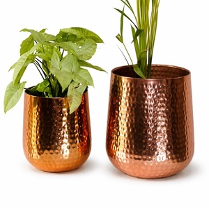 Juego de Macetas de Cobre Martillado, Macetas Decorativas de Metal para Interiores, Macetas Decorativas para Hogar y Jardín - Product Image 1