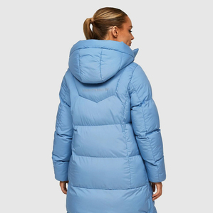 Women Quilted Jacket Long Sleeve Hooded Solid Color Winter Standard Polyester Wadding Windproof Waterproof Breathable <b>Zipper</b> - Product Image 2