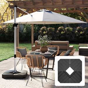 Base de parasol autoportante robuste noire réglable pour remplissage d'eau ou de sable pour parasols Roma 3,5 m 132/176 lb pour utilisation en piscine - Product Image 2