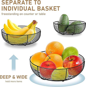Panier à fruits suspendu multi-niveaux détachable en métal de haute qualité pour la maison et le bureau, idéal pour le rangement décoratif - Product Image 2