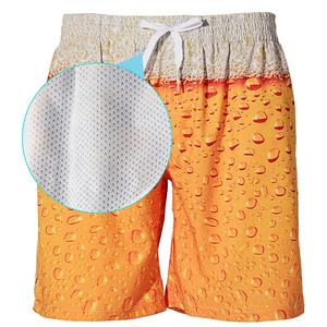 Shorts de Baño Personalizados OEM Ecológicos de Secado Rápido, Casuales, con Cordón, 100% Algodón, Sólidos, Suaves, Cómodos y Transpirables para la Playa - Product Image 2