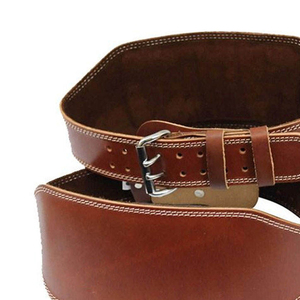 Premium quality leather gym belt weightlifting waist support bodybuilding fitness heavy lifting strong durable gear - Product Image 2