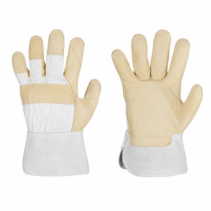 Guantes de Trabajo de Piel de Vacuno de Primera Calidad, Forro de Felpa de Algodón Cómodo, Palma Reforzada - Product Image 1