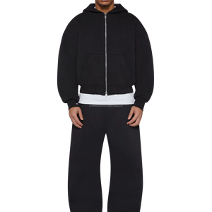 Fabricación desgastada pesado French Terry 100% algodón 300gsm en blanco personalizado hombres Zip Regular Fit Oversized Baggy Winter - Product Image 4