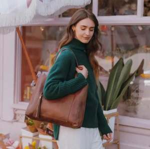 Sac à bandoulière en cuir véritable fait main, sac à main vintage pour femmes, sac à main de luxe - Product Image 1