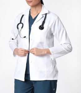 Uniforme médical personnalisé avec logo, en tissu extensible polyester et élasthanne, manches courtes, facile d'entretien, anti-plis, pour femmes, hommes et unisexe - Product Image 6