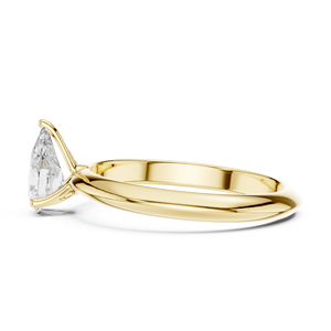 แหวนแต่งงานทรงหยดน้ำสุดคลาสสิกและทันสมัย ทองคำขาว 14K เพชรทรงลูกแพร์ 1 กะรัต ได้รับการรับรองจาก IGI เพชรเพาะเลี้ยงในห้องปฏิบัติการ แหวนหมั้น - Product Image 2