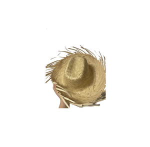Sombreros de vaquero de paja tejidos a mano de alta calidad/sombrero de bambú de ratán para fiesta diaria boda granjero sombrero de playa decoración en stock - Product Image 5