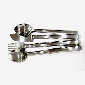 Ensemble de fourchettes en métal en acier inoxydable feuille gaufré antique poignée faite à la main conception différente couverts - Product Image 3