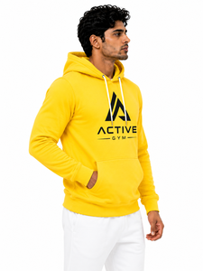 Sudadera con Capucha para Hombre, Gris, Sólida, Corte Regular, 100% Algodón, Forro Polar, Informal, con Bolsillo, Impermeable - Product Image 3