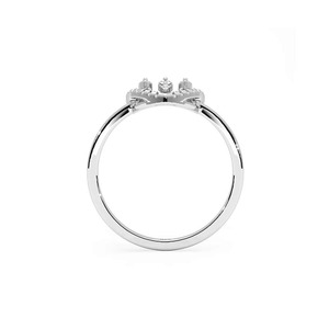 Anillo Minimalista con Forma de Corazón y Diamantes Naturales con Engaste Pavé en Plata de Ley 925 para Mujer - Regalo de Boda o Compromiso - Product Image 6