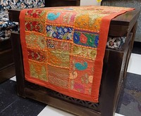 Décoration murale en coton indien faite à la main, patchwork brodé, chemin de table