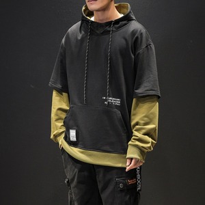 Sweat à capuche décontracté tendance pour homme, collection Printemps-Automne 2025, nouveau style, patchwork contrastant avec col à capuche - Product Image 4