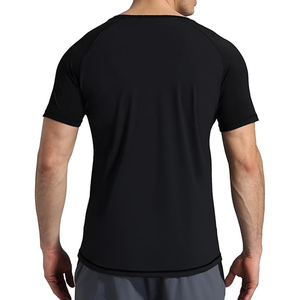 Men Compression T Shirt Rash Guard Short Sleeve UV Protection Swim Shirt Quick Dry <b>Athletic</b> Wear OEM Supplier - Product Image 2