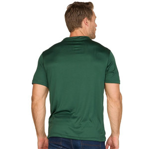 High Quality Athleisure Stretch T-Shirt Crew Neck with Short Sleeves in Dark Green T-Shirt for Men - Product Image 2