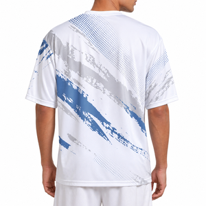 Custom Sublimation <b>Tshirt</b> 100% <b>Polyester</b> White Fabric Printing Blank T-shirt Men Printed Custom Design Men's T-shirt - Product Image 2