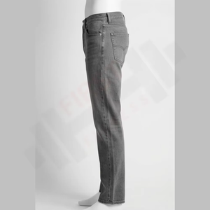 Jeans de Hombre Casuales de Moda al por Mayor, de Alta Calidad, Corte Recto, Ajuste Regular, Cintura Media, Color Gris Claro, Elásticos - Product Image 3