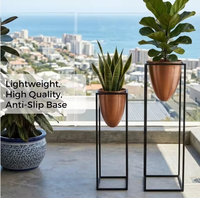 Support de plantes carré en laiton thermolaqué Sparxwizz Engineering, style américain moderne et durable, pour pot de fleurs extérieur, support de jardinière haut