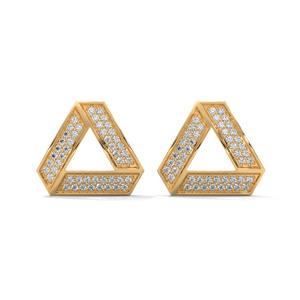 Gold Color Triangle <b>Stud</b> Earrings Rhodium Plated <b>Silver</b> Jewelry for Wedding Party Gift - Product Image 1