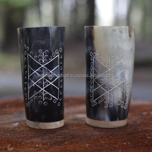 Personnalisé exquis Vintage ours boire Koi tasse fabriqués à la main en corne naturelle courte Antique sculpté Animal Style parfait affaires - Product Image 2