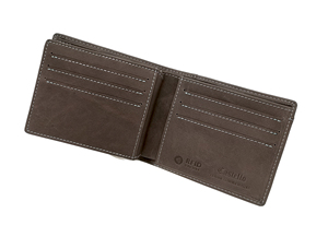 [La Mejor Oferta] Cartera Bifold Unisex Castello con Protección RFID, de Cuero Genuino Suave, Cierre de Broche, Forro de Poliéster, Grabado en Relieve, Negro/Marrón Oscuro - Product Image 4
