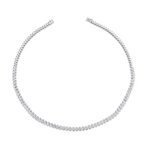 Collar de tenis de oro de 18 quilates con diamantes ovalados cultivados en laboratorio, elegante, para novias, venta al por mayor y al por menor, fabricante OEM - Product Image 1