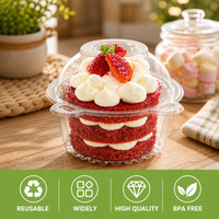 Boîtes à cupcakes individuelles rondes personnalisées, boîtes à cupcakes en plastique, contenants à gâteaux en plastique transparent jetables