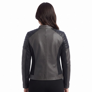 Girls Full Zip Leather <b>Jacket</b> Women Stand Collar Leather <b>Jacket</b> Female PU Leather <b>Bikers</b> <b>Jacket</b> Custom Fit Womens Leather <b>Jacket</b> - Product Image 5