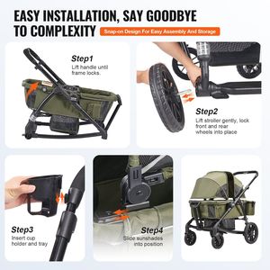 Carrozzina Pieghevole 2-in-1 per Tutti i Terreni, 2 Posti, con Tettuccio e Organizer per Genitori, Ideale per Avventure all'Aperto - Product Image 6