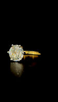 4 Carat 10mm Couleur Blanche Solitaire Taille Portugaise Moissanite Diamant Bague Pierre Or 18 Carats Matériau Moissanite Bague Femme