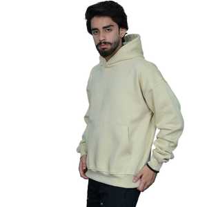 Heavyweight 100% Cotton Men's Hoodie With Puff Print Neutral Causal Streetwear Pullover Premium Soft Oversized Fleece Hoodie - Product Image 4