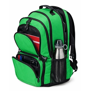 Mochila de Animadoras Personalizada con Estampado, Poliéster Verde con Ribete Negro, Múltiples Bolsillos, Correa con Hebilla, Logotipo Personalizado al por Mayor OEM - Product Image 2