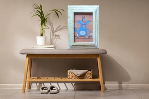 Cadre photo de table carré vertical FAIZA CRAFT fait main en MDF et os incrusté, étanche, personnalisé avec impression UV, blanc crème - Product Image 6