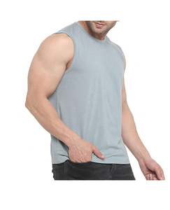 Camiseta sin Mangas Premium para Hombre, Chaleco Deportivo de Algodón, Ajuste Musculoso, Ropa de Entrenamiento, Fitness, Logotipo Personalizado, Muestra Disponible - Product Image 4