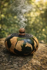 Premium Wood Resin Mabkhara Luxury Handmade Arabic <b>Oud</b> <b>Burner</b> for Aromatherapy diffuser - Product Image 6