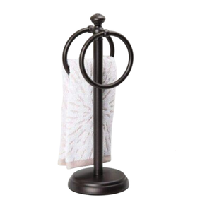 Porte-serviettes mural en métal à double niveau, résistant à la rouille, support de rangement moderne pour salle de bain, porte-serviettes fait main - Product Image 2