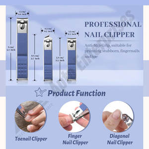 ชุดทำเล็บเท้าแบบพกพาสำหรับเดินทางชุดทำเล็บมือและเล็บเท้า12ชิ้นทำจากสแตนเลสสุดหรู - Product Image 3