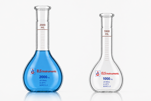 Fiole volumétrique de haute précision 2L en verre borosilicate 3.3 avec bouchon PE anti-fuite pour laboratoire analytique - Product Image 6
