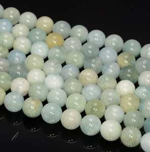 Perles rondes en pierre naturelle aigue-marine pour la fabrication de bijoux DIY, bracelets, colliers, artisanat, brin complet - Product Image 4