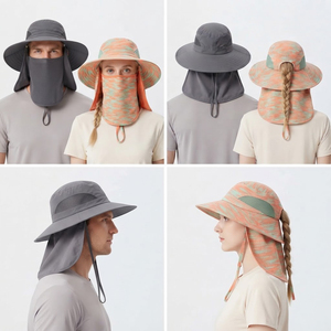 Sombrero de Sol Multifuncional de Fábrica Directa con Ala Ancha para Senderismo, Camping y Pesca, con Protector Facial Extraíble, Unisex, para Exteriores - Product Image 5