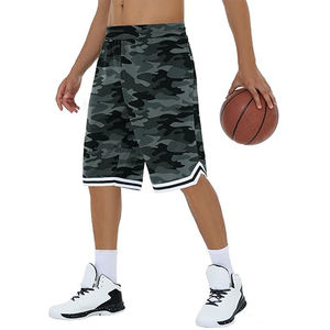 Pantalones Cortos de Baloncesto Grises para Hombre, Color Sólido, Cintura Media, Cordón Elástico, Secado Rápido, Estilo Deportivo, con Franja Lateral Delantera - Product Image 2
